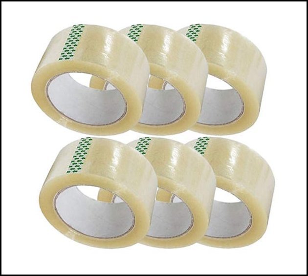 Packing tape 48mm clear, 6-roll pack