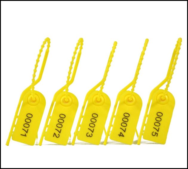 Pre-numbered plastic pull-tight security seals, 100-pack