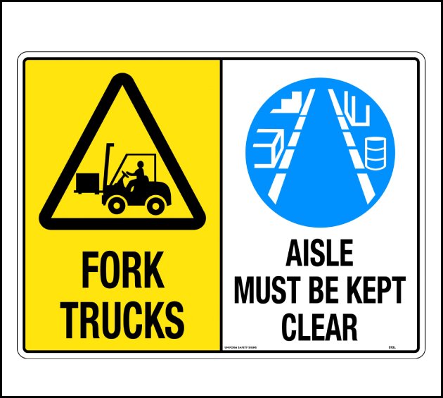 Safety signs / aisle signs